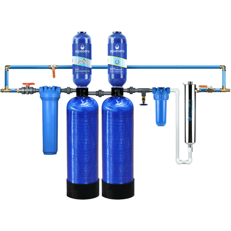 Rhino&reg; Max Flow with Tall Salt-Free Water Conditioner, Max Flow UV Filter, Pro-Grade Bypass Kit and Low Maintenance Pre-Filter image number 0